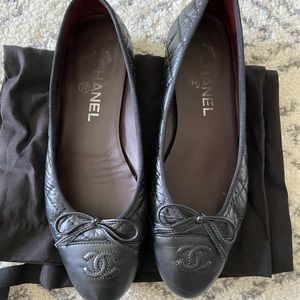 Chanel Black Flats 36.5